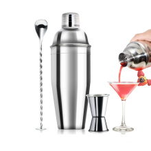 YM Factory 24oz Cocktail Shaker Bar Set - Professional Margarita Mixer Drink Shaker and Measuring Jigger & Mixing Spoon Set